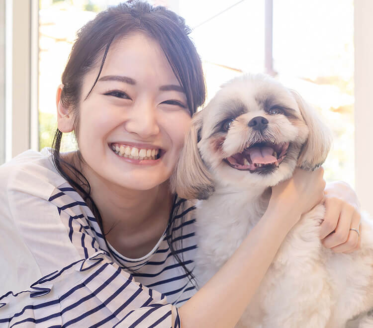 飼い主といぬの写真