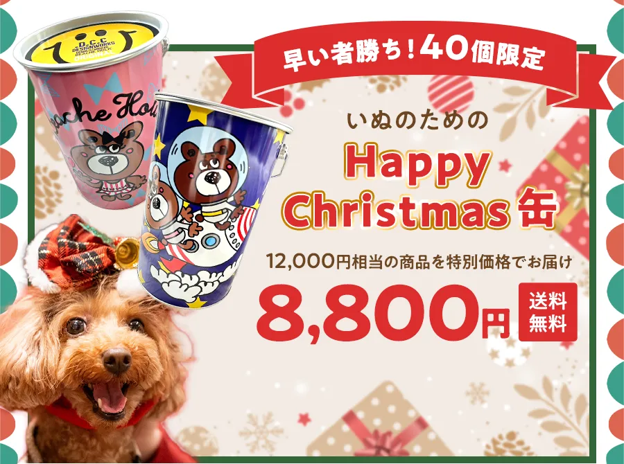 早いもの勝ち40個限定：Happy Christmas缶8,800円