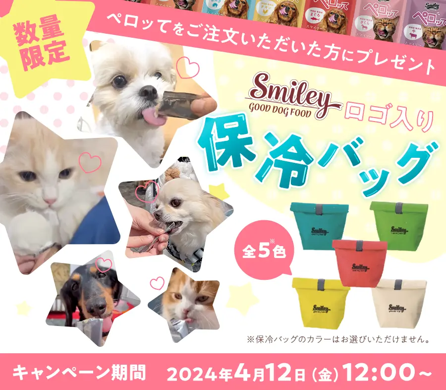 ペロッてご購入者限定！Smileyロゴ入り保冷バックプレゼント