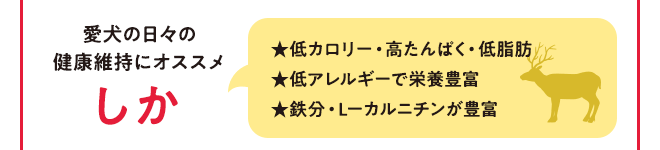 愛犬の日々の健康維持にオススメ しか